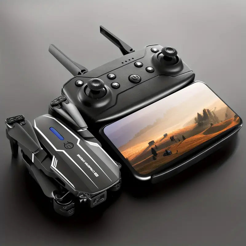 E88 Quadcopter UAV Drone with Dual HD Cameras - Black (HD Dual Camera)-1