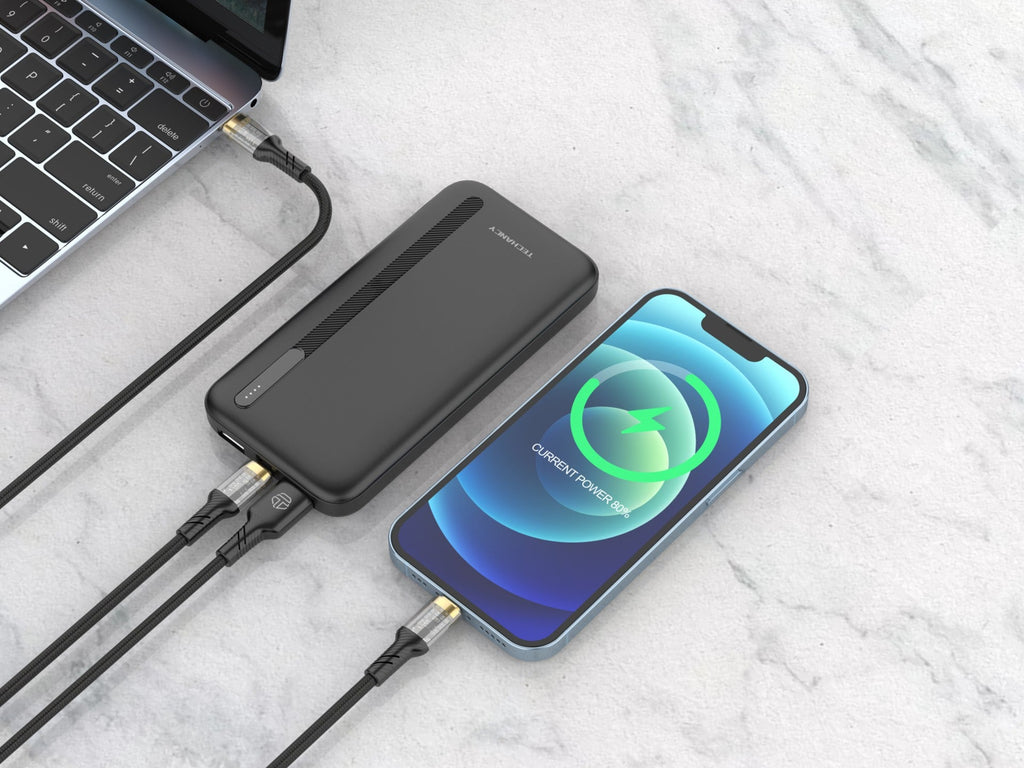Techancy Power Bank 10000mah Preto TF2775, Carregamento Rápido De 10w Para Smartphones, Tablets E Muito Mais!-3