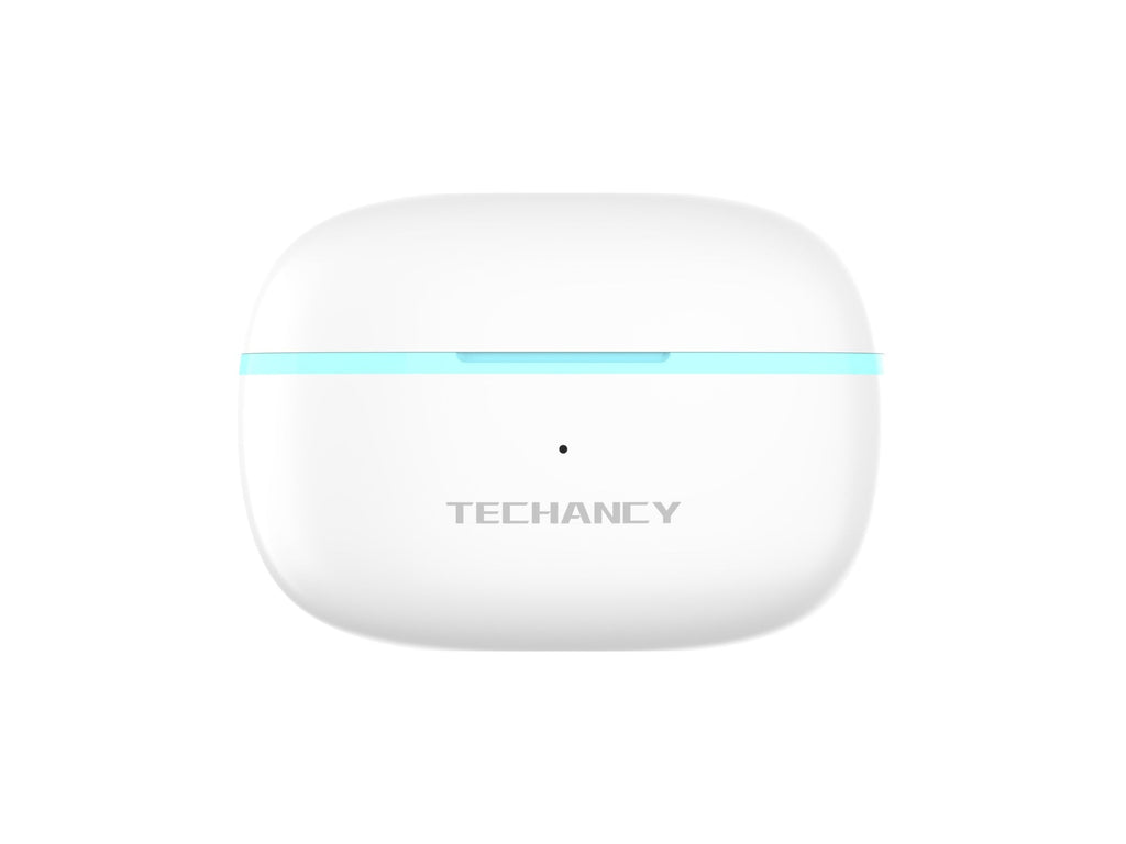 Techancy Auriculares TWS KP2714 Bluetooth 5.3 ligação 10m USB-C 4h de autonomia som nítido confortável cor branca-1
