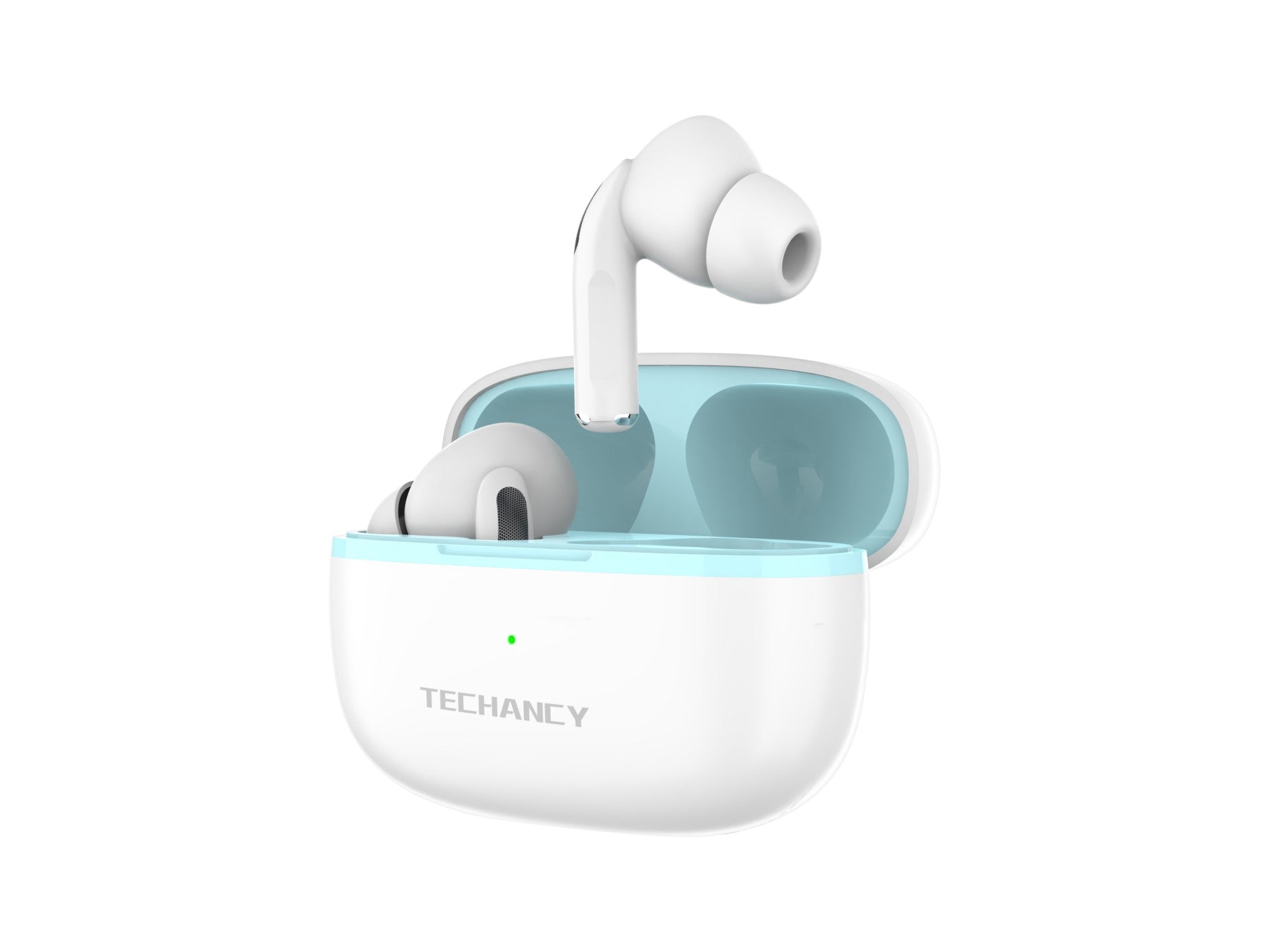 Techancy Auriculares TWS KP2714 Bluetooth 5.3 ligação 10m USB-C 4h de autonomia som nítido confortável cor branca-0