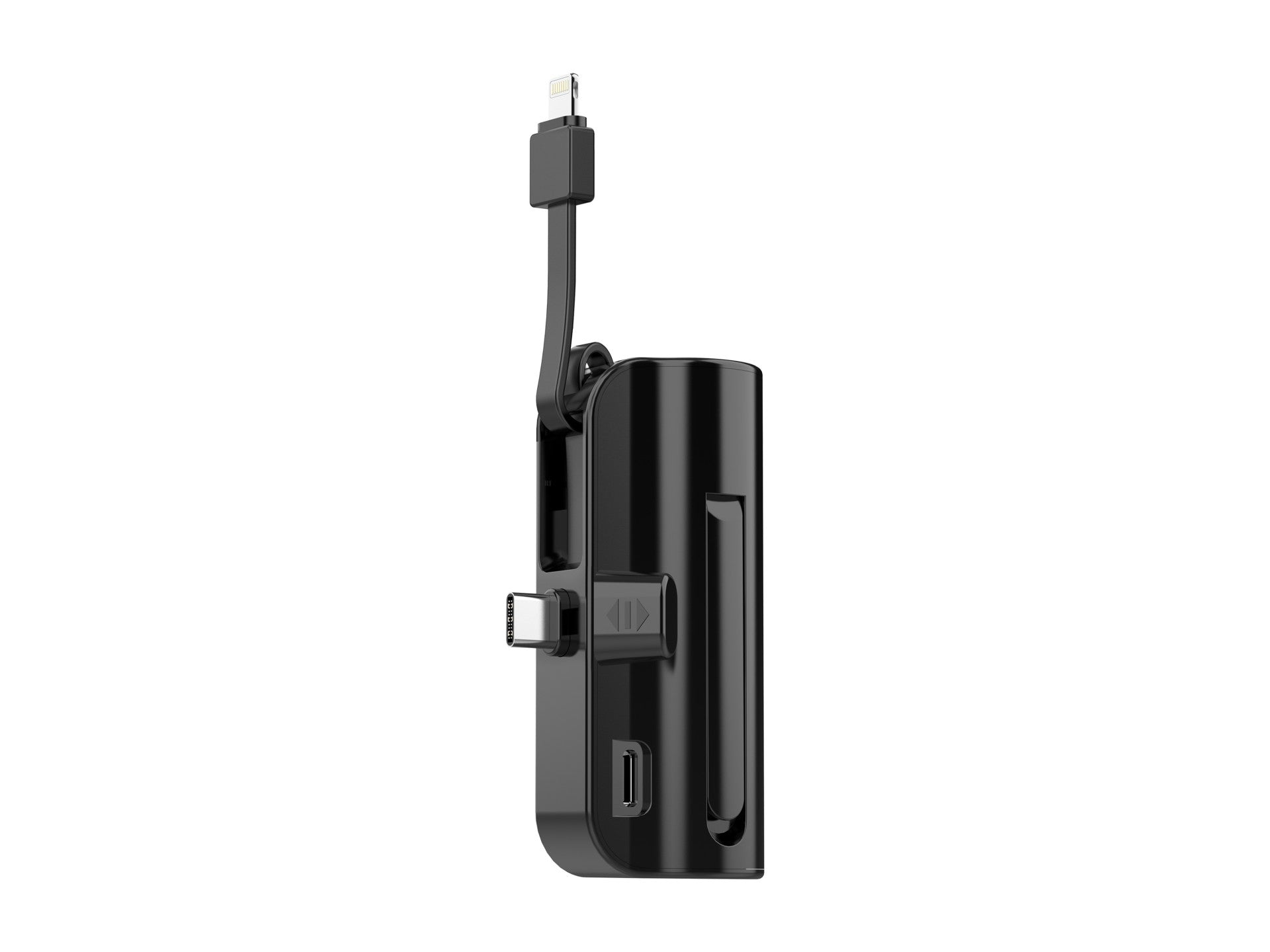 Carregador portátil Techancy 5000mAh, TF2778, cabo de carregamento 2 em 1 iP+Type-c com suporte para telemóvel, preto-0