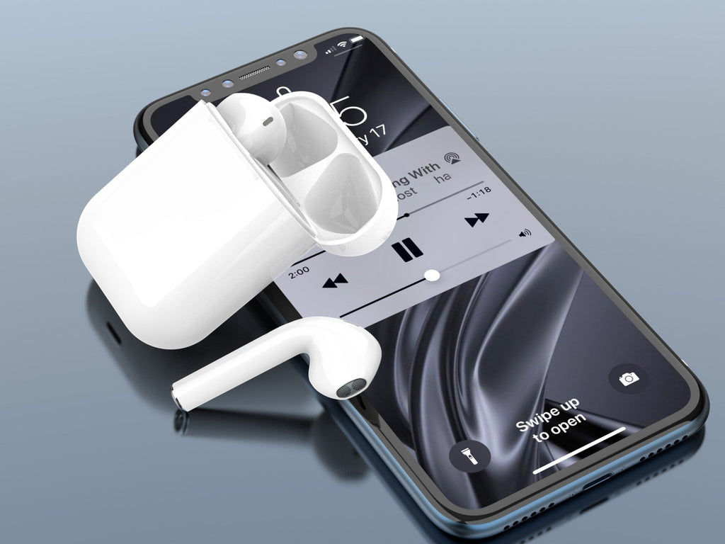 Techancy Auricular Sem Fios Tws Branco KP2707, Bluetooth 5.3, Auricular Estéreo Com Conversação, Reprodução De Música 5h-1