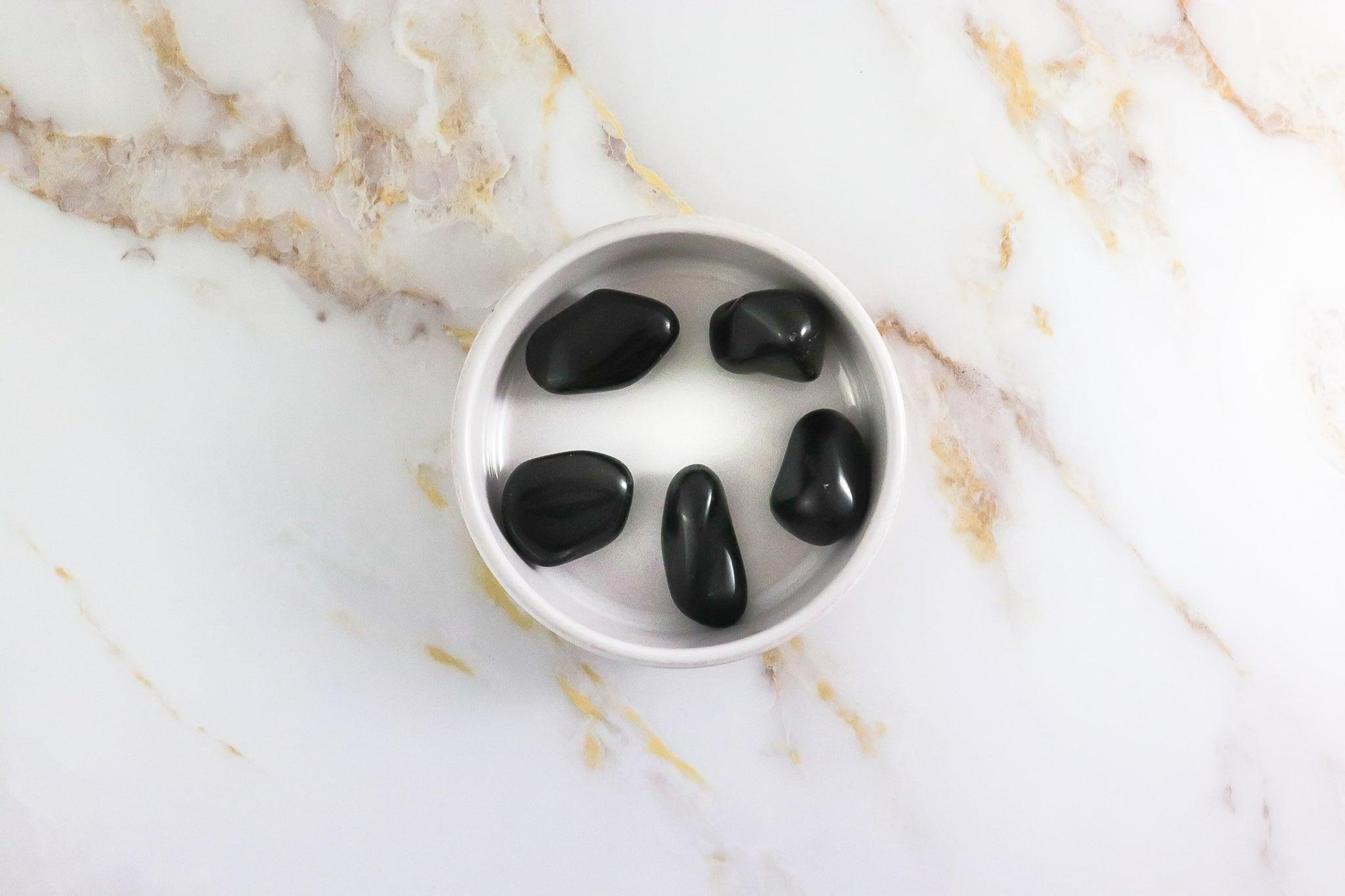 Silver Obsidian rolled stone-2